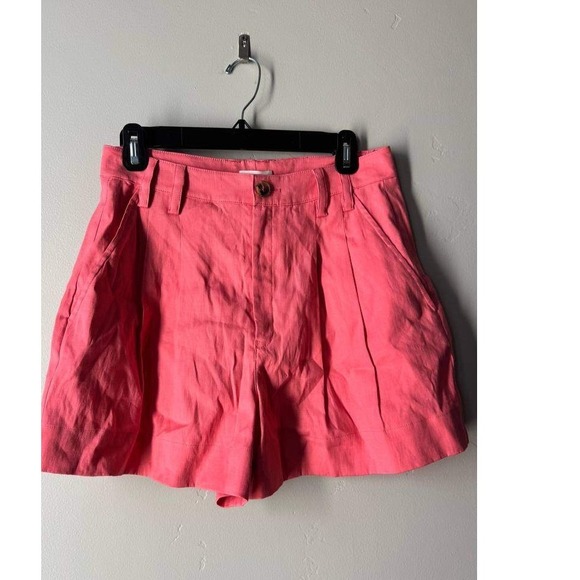 A.L.C. Mateo Shorts Pink Hue Linen Blend 8 High Rise Pleated Euro Summer Boho - Picture 3 of 7